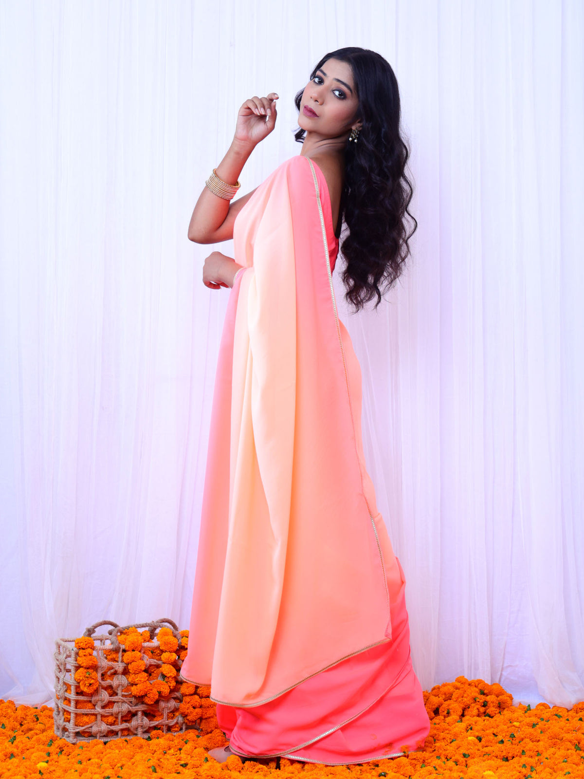 Rani -  designer saree with blouse