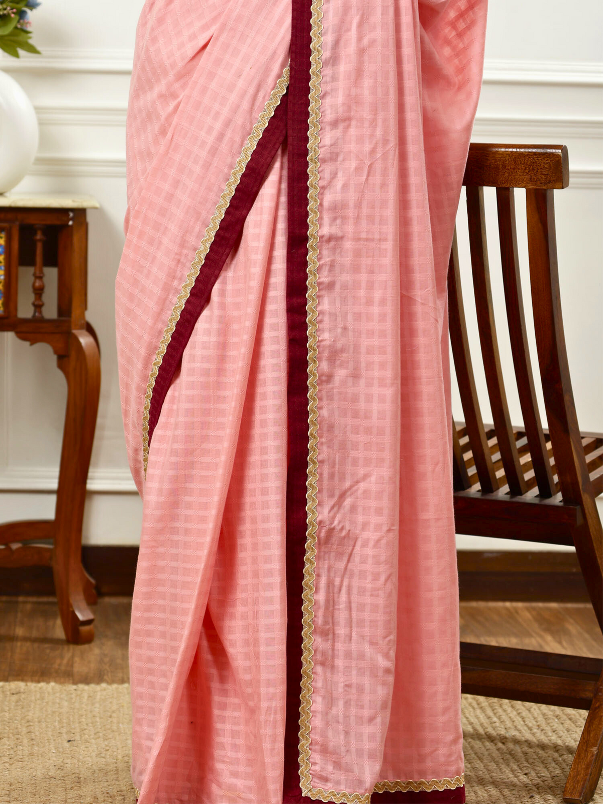 Priyambar- cotton saree with embroidered blouse