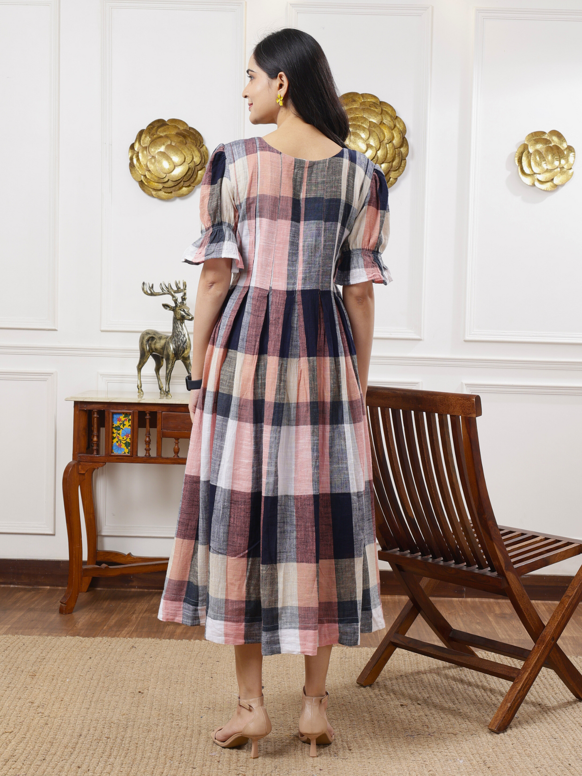 Checkmate- box pleated dress