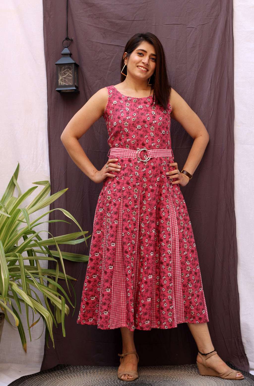 Rosaline Floral Printed Cotton Dress