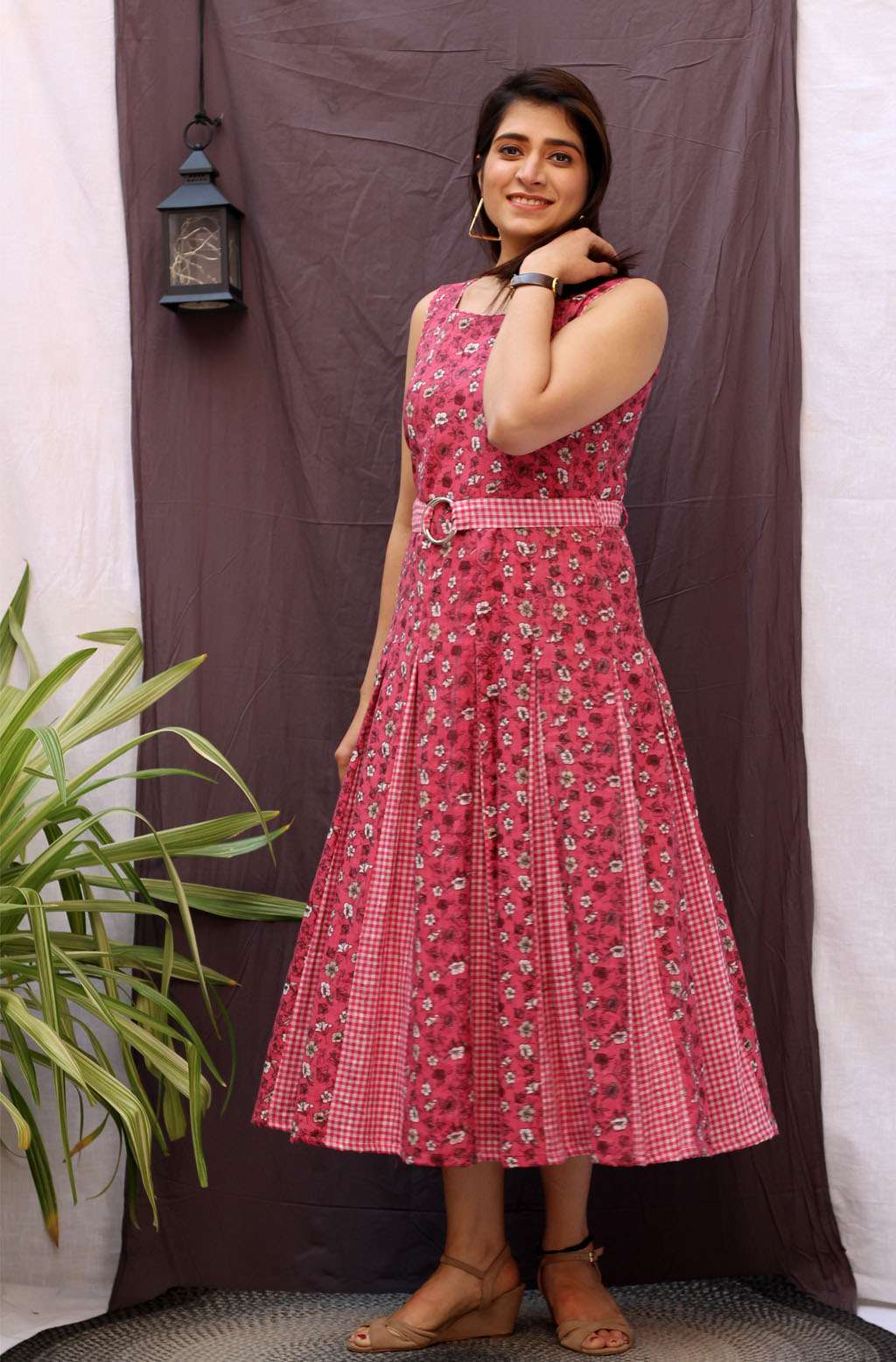 Rosaline Floral Printed Cotton Dress