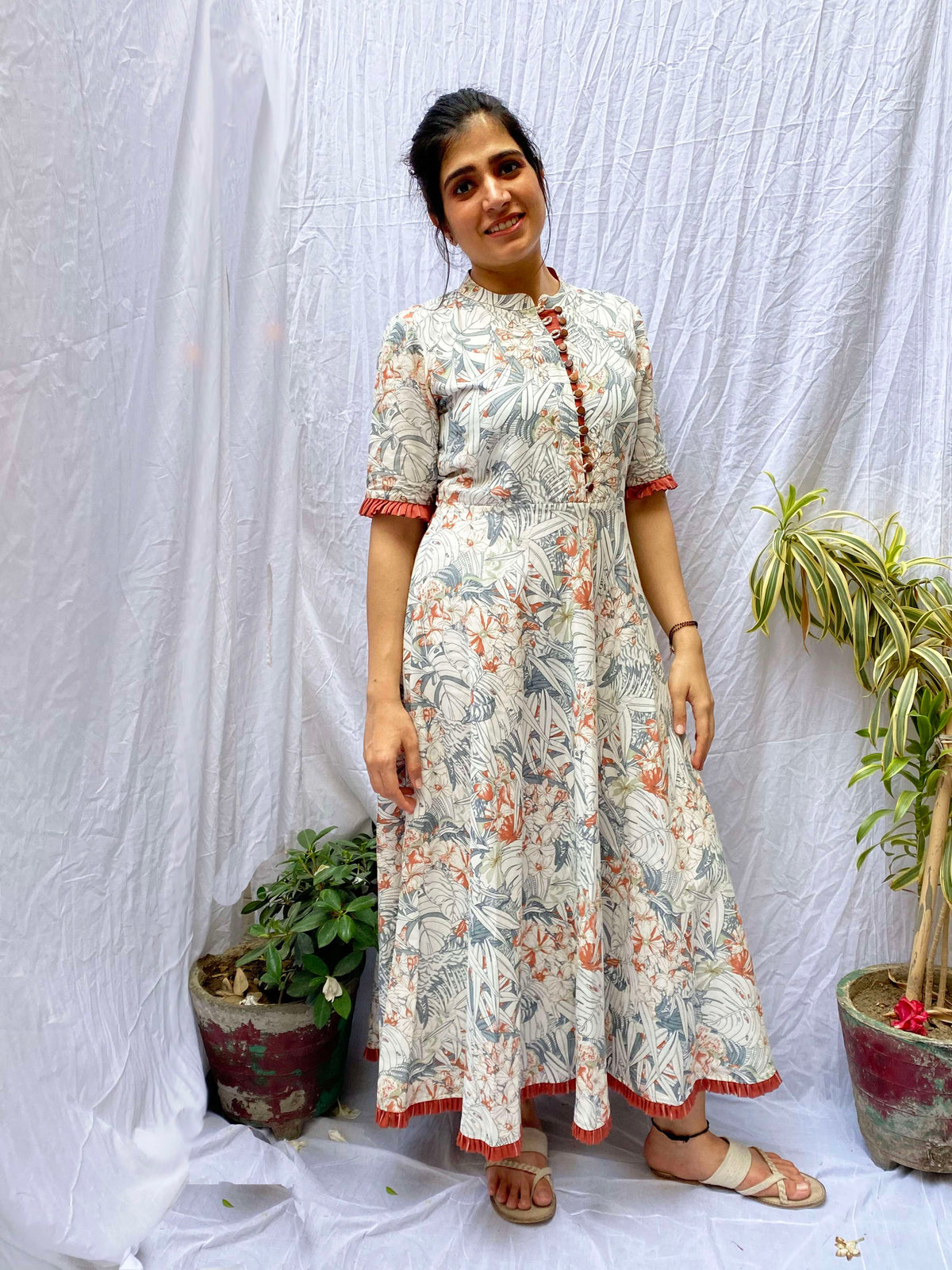 Curly Willow Printed Linen Dress