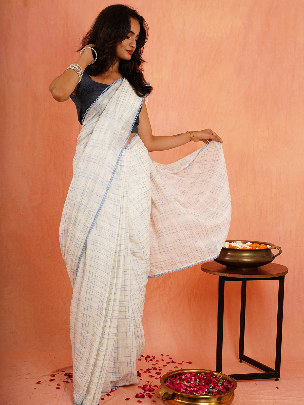 Meera Bella- Cotton Saree with Unstitched Blouse