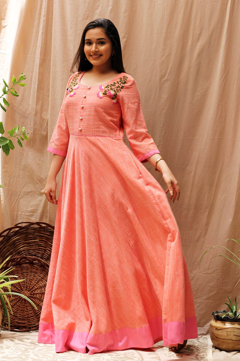 Paradise Hand Embroidered Long Dress