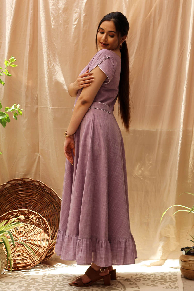 Vintage Violet- Umbrella Cotton Dress