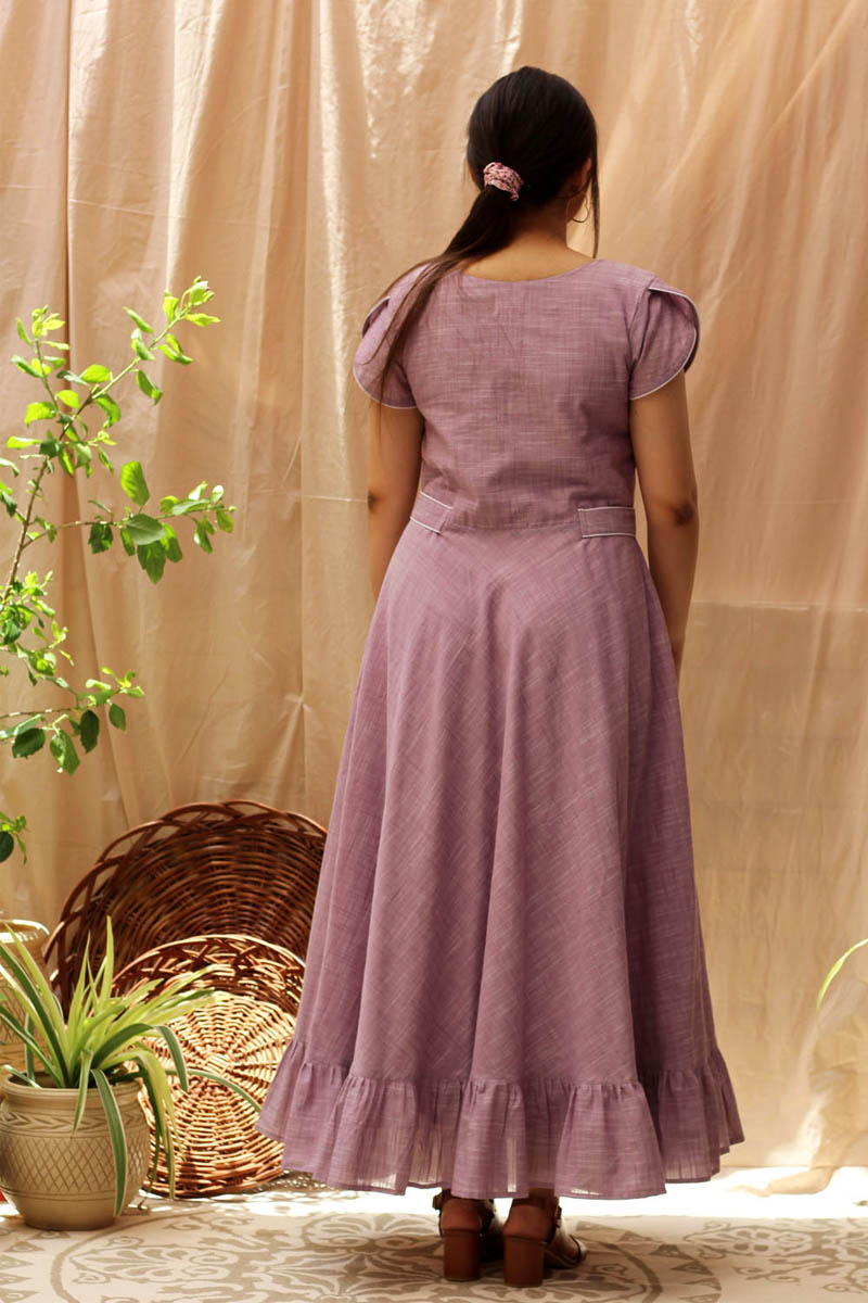 Vintage Violet- Umbrella Cotton Dress