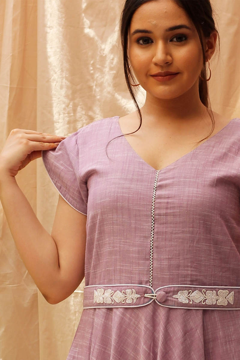 Vintage Violet- Umbrella Cotton Dress