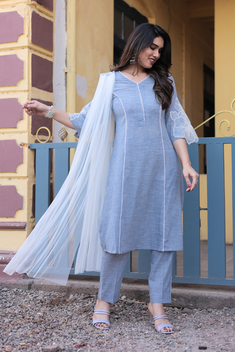 Sitara Chambray Suit Set