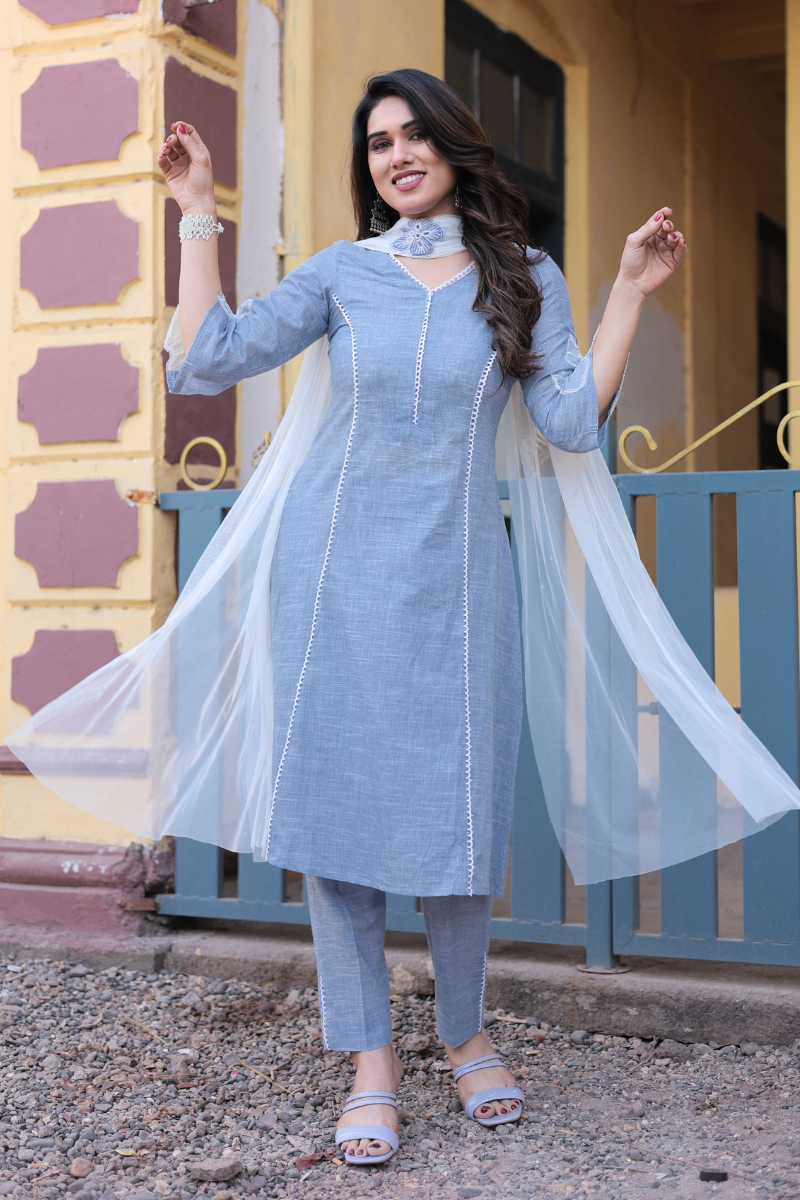 Sitara Chambray Suit Set