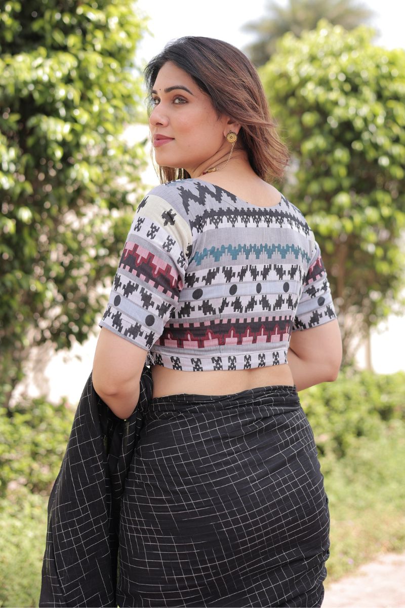 Black multi color blouse