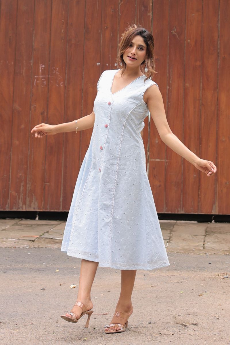 Bluebell schiffli A-line dress