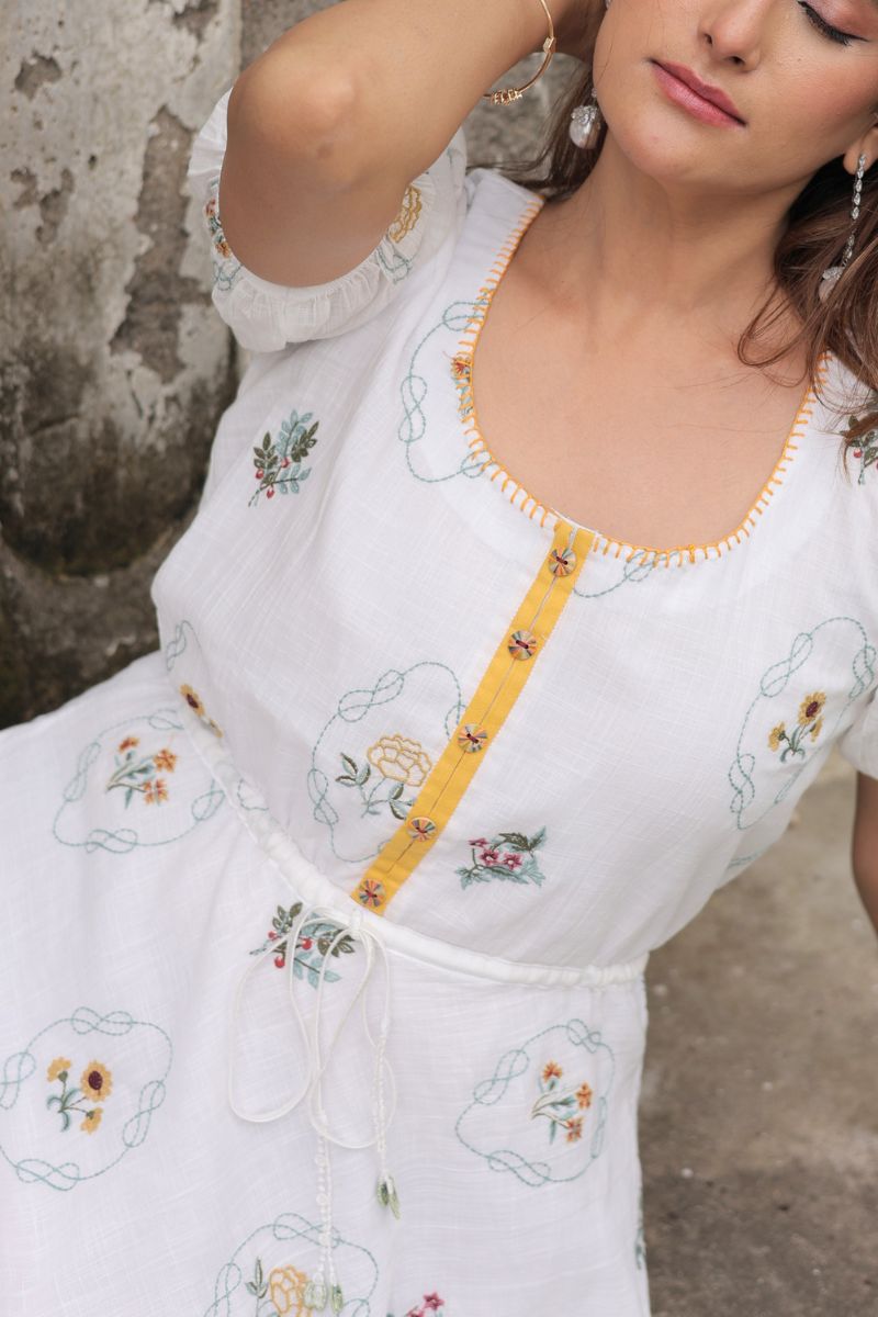 Sunday Picnic white embroidered dress