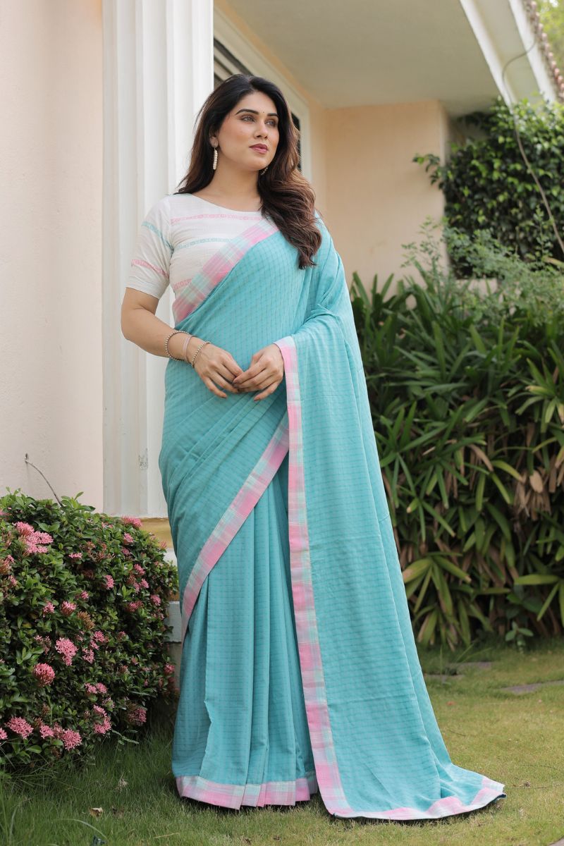 Morning Dew cotton saree with blouse