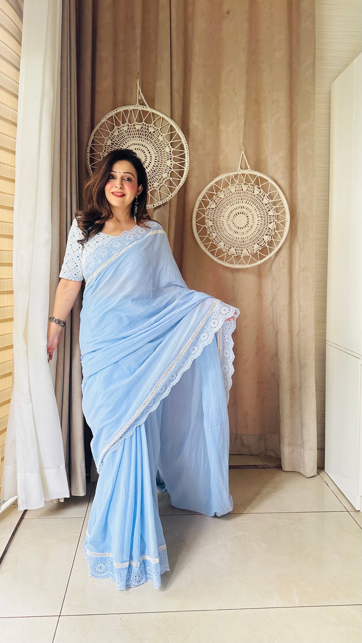 Ganga- Cotton saree with blouse