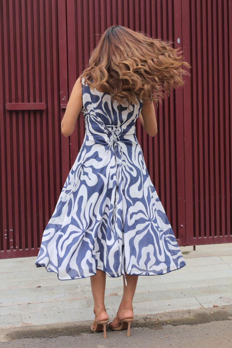 Coastal Breeze Blue Midi Dress