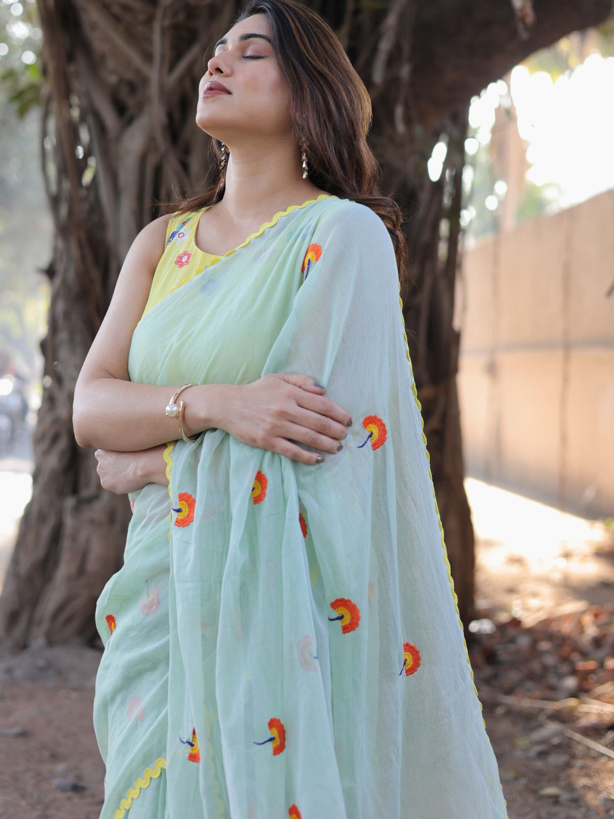 Savvanah mul cotton saree with blouse