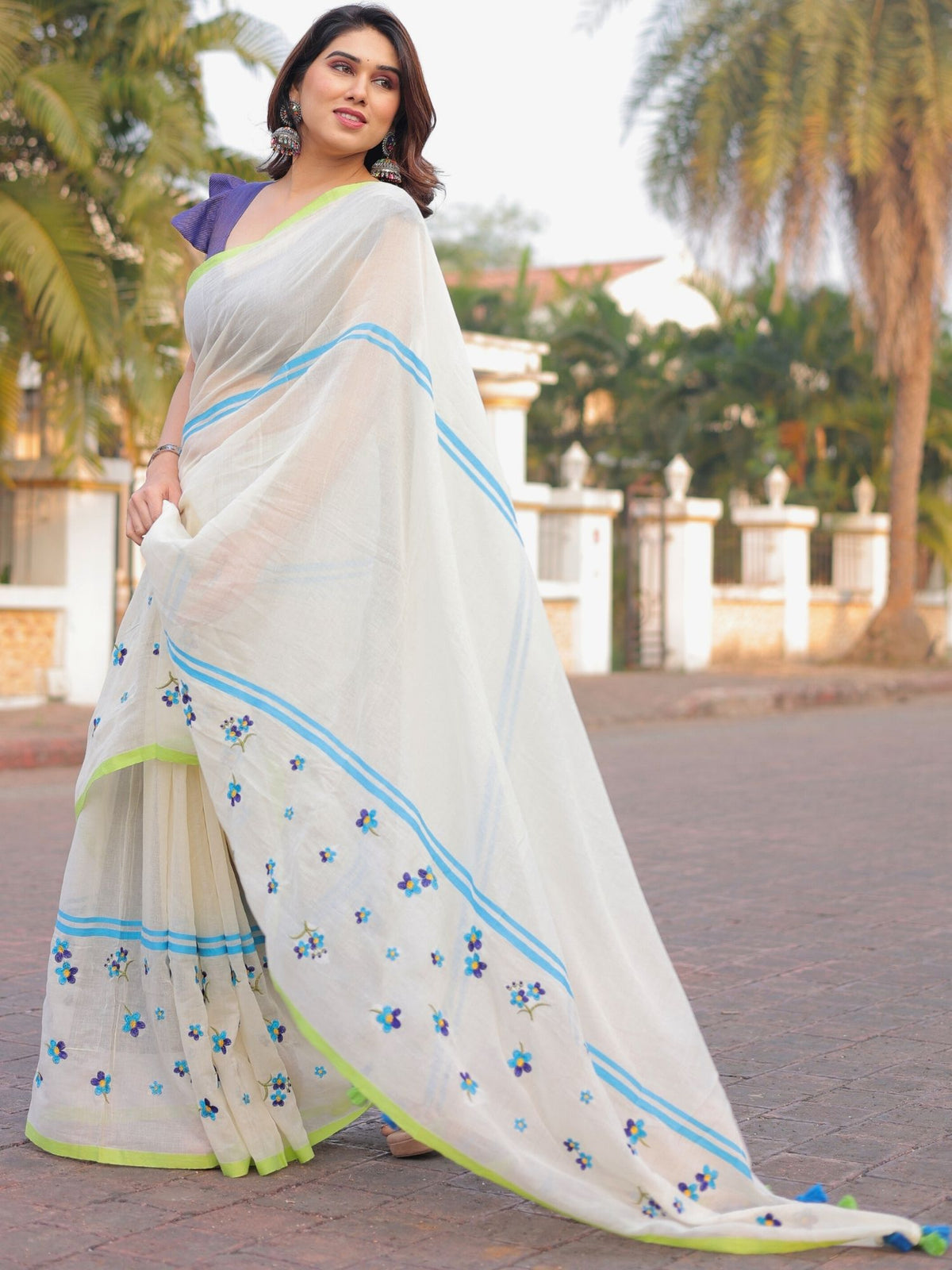 Sweet Wilderness mul cotton saree with blouse