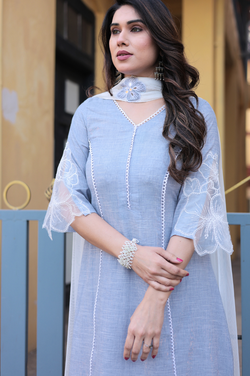 Sitara Chambray Suit Set