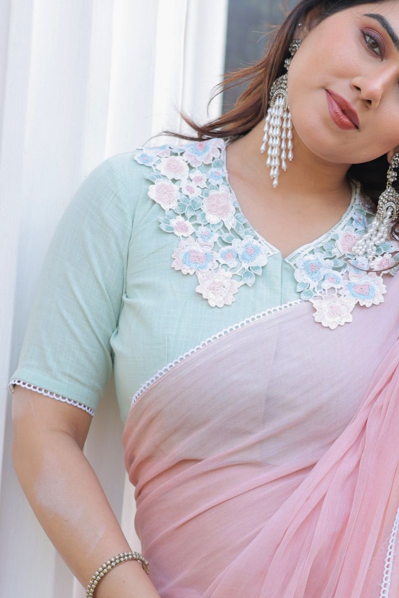 Mint Floral Lace Blouse
