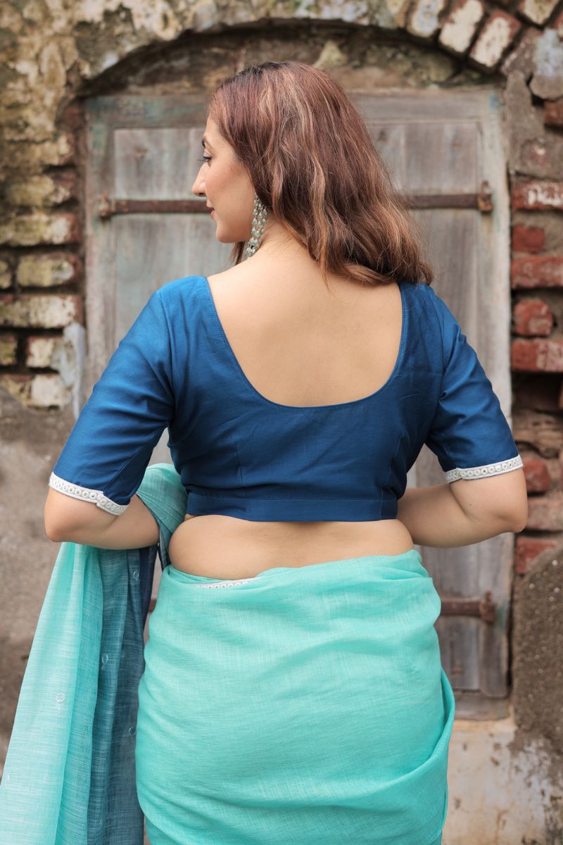 Leher Ombre Cotton Linen Saree with blouse