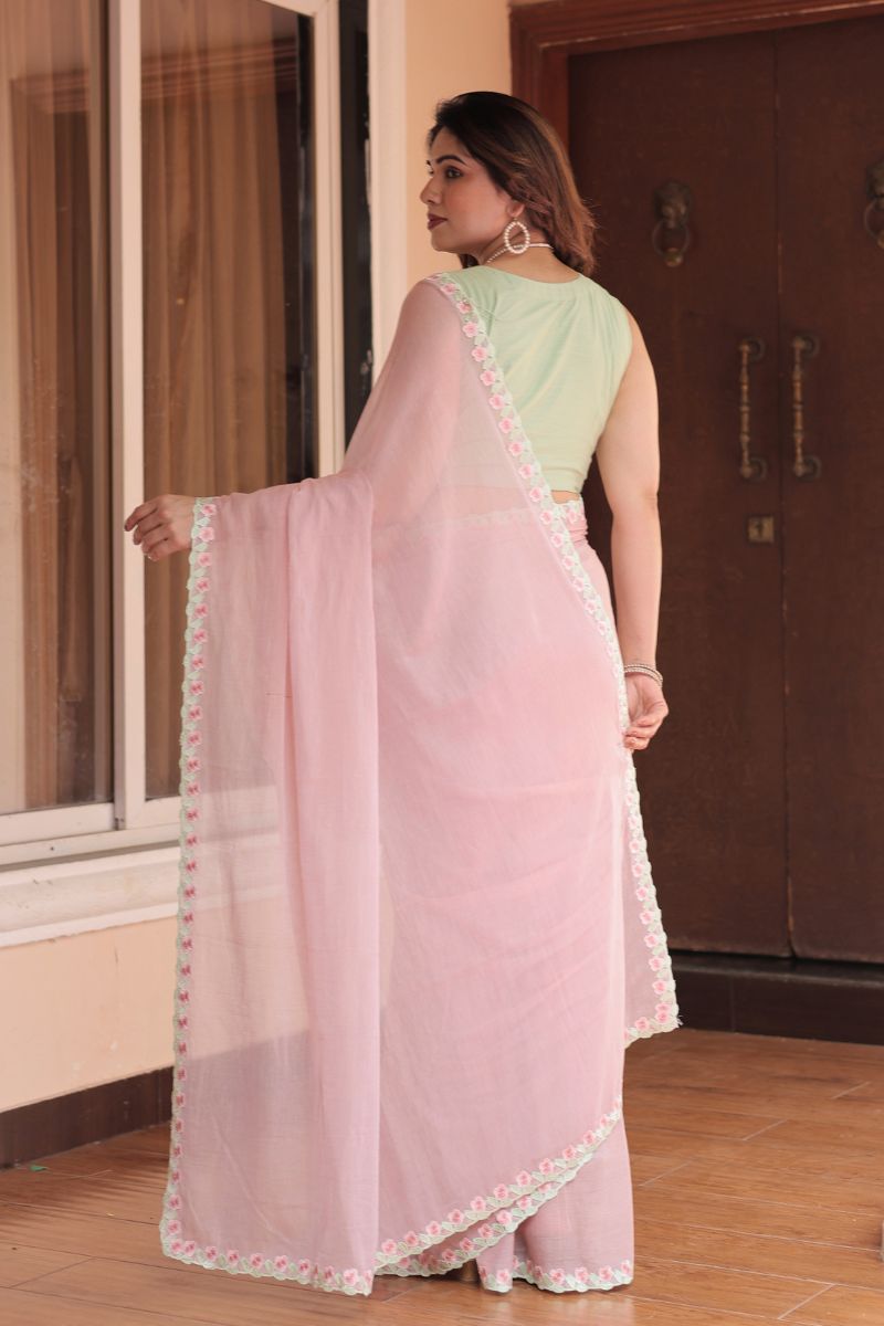 Secret Bloom mul cotton saree with blouse