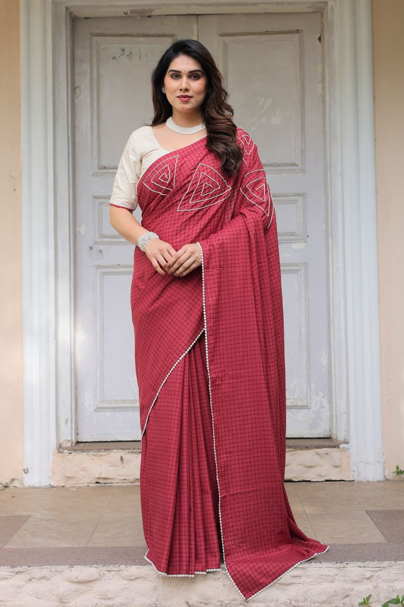 Autumn Rose embroidery saree with blouse