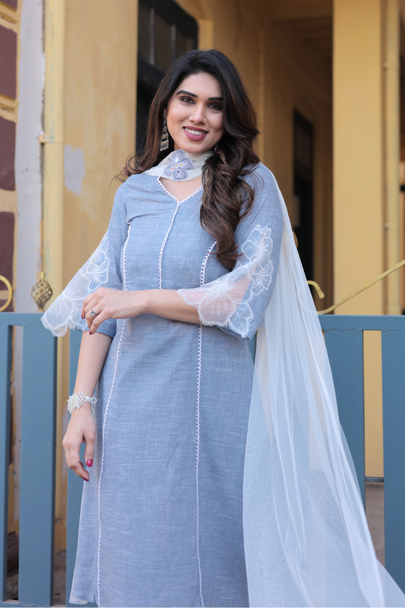Sitara Chambray Suit Set