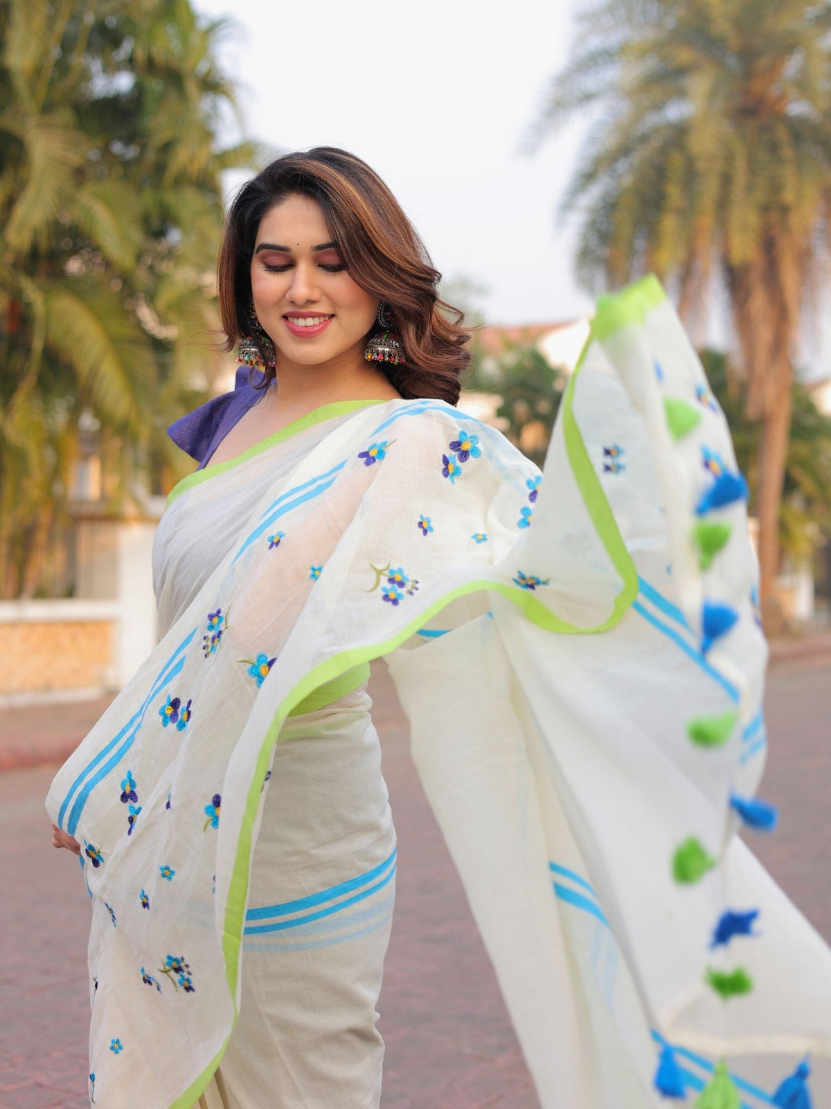 Sweet Wilderness mul cotton saree with blouse
