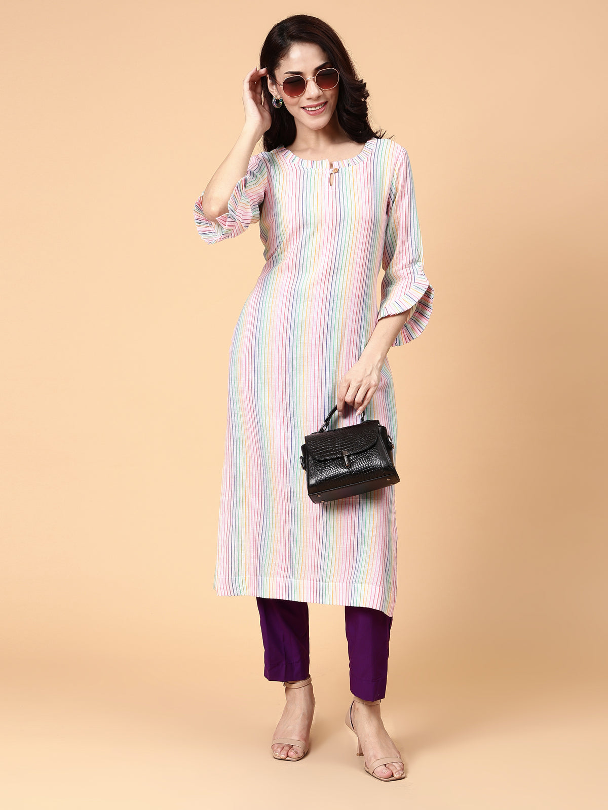 Rainbow Cotton Kurta