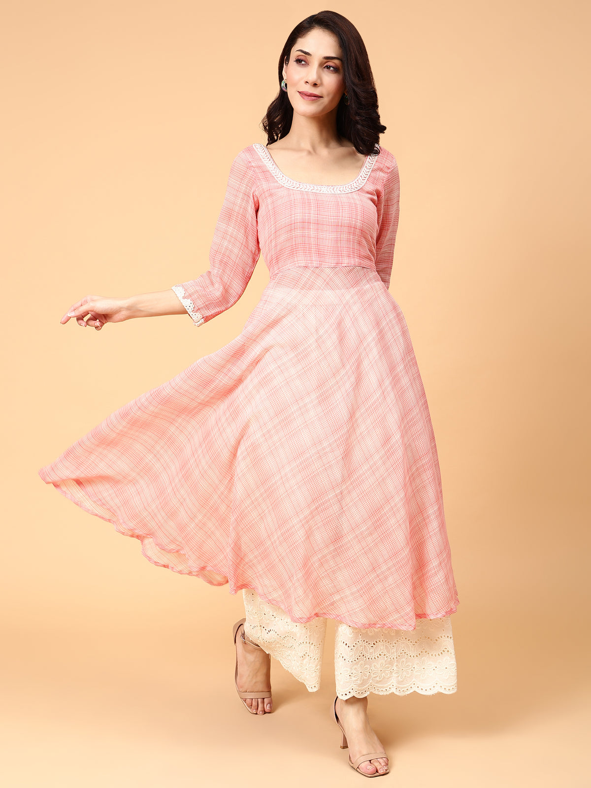 Sunset Vibes Cotton Anarkali Kurta Pant Set