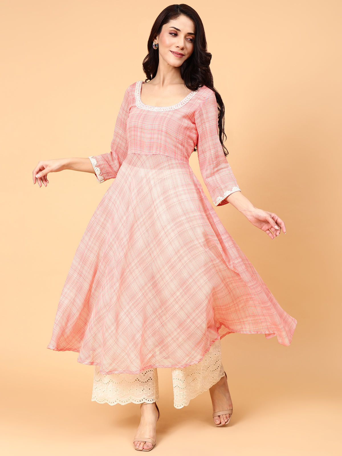 Sunset Vibes Cotton Anarkali Kurta Pant Set