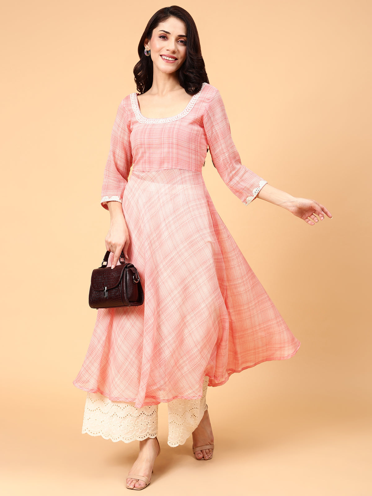 Sunset Vibes Cotton Anarkali Kurta Pant Set