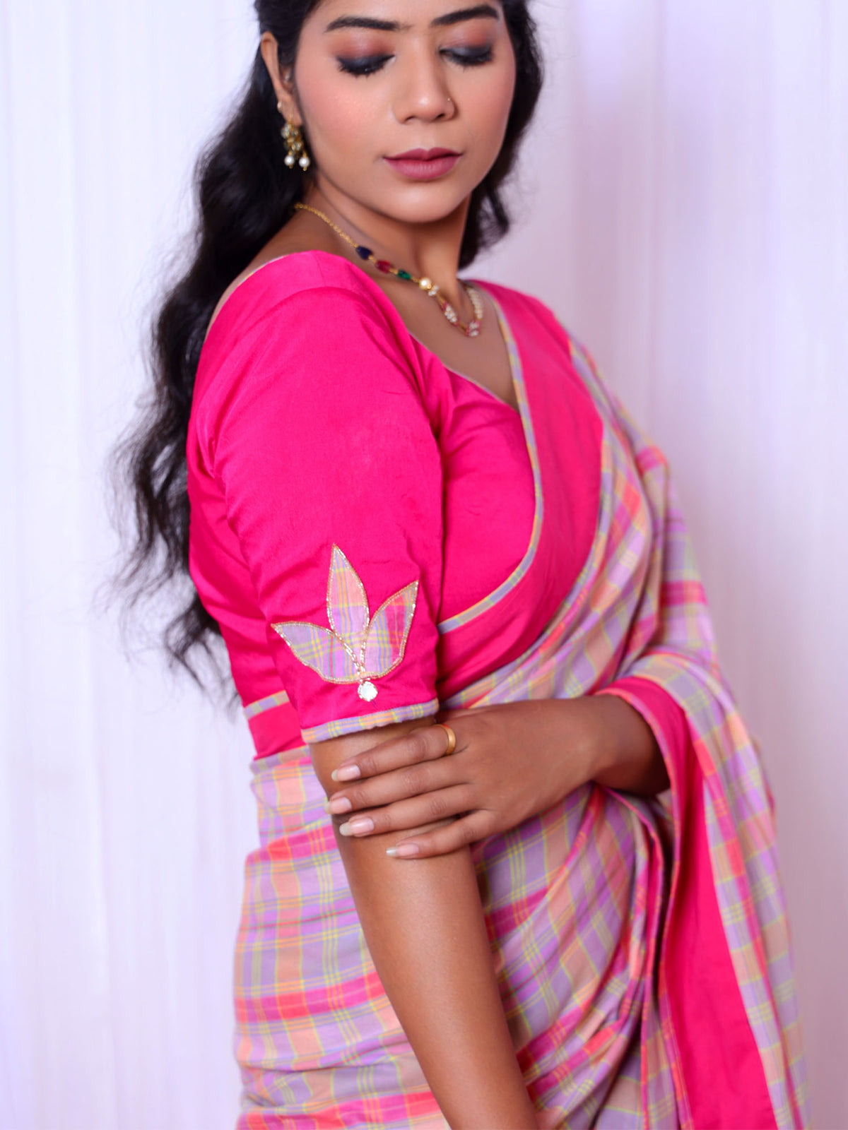 Periyar- checks saree with blouse