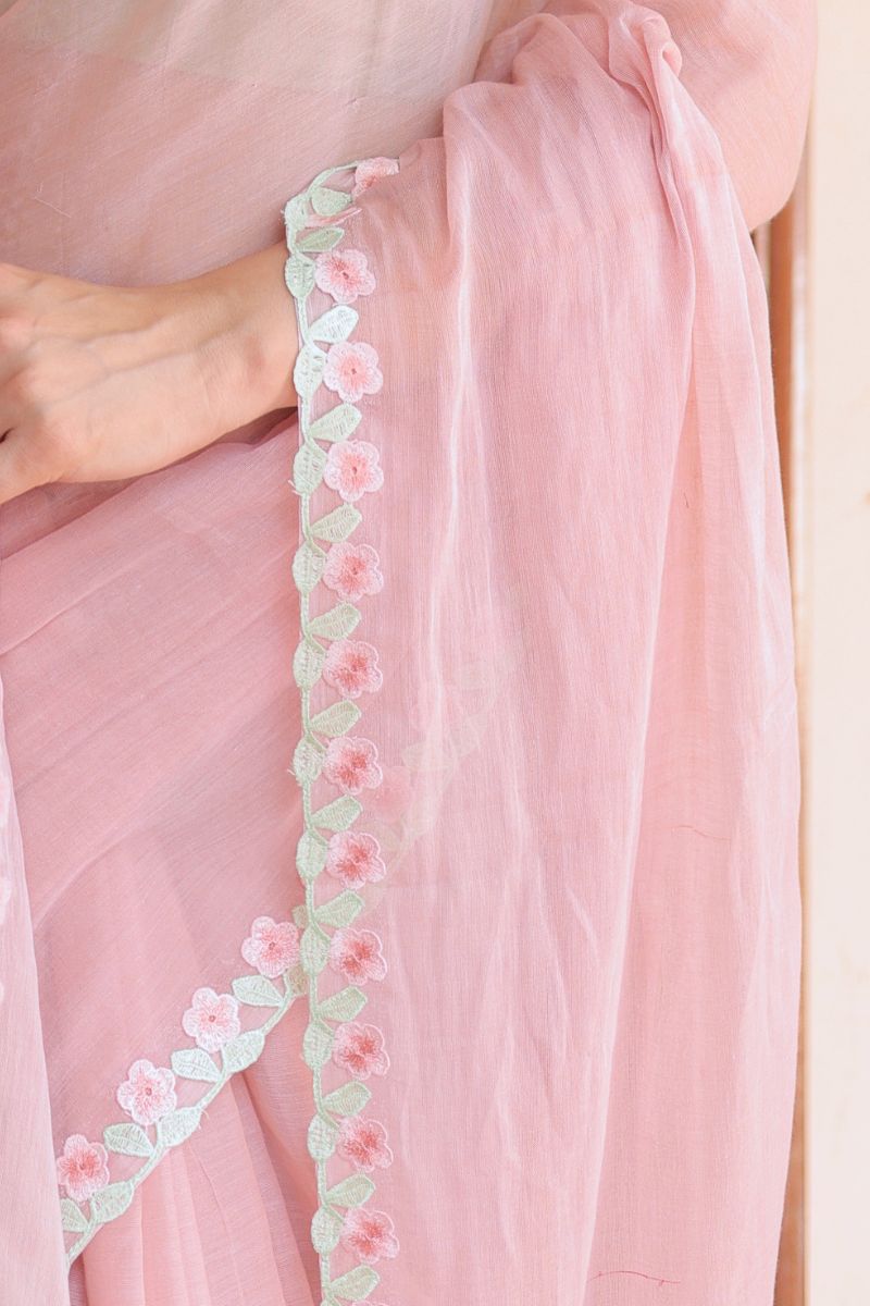 Secret Bloom mul cotton saree with blouse