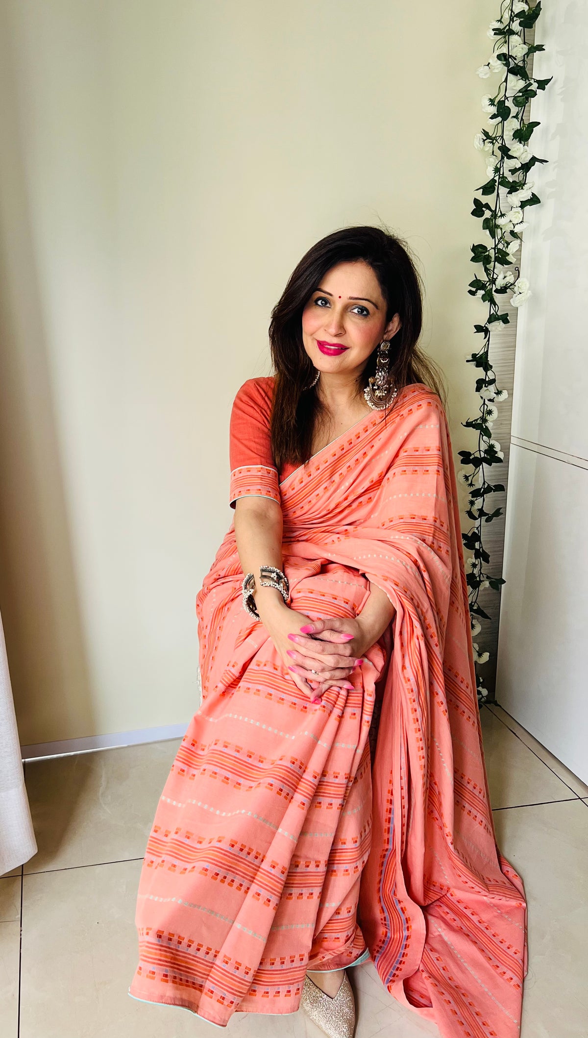 Radhika cotton saree with blouse