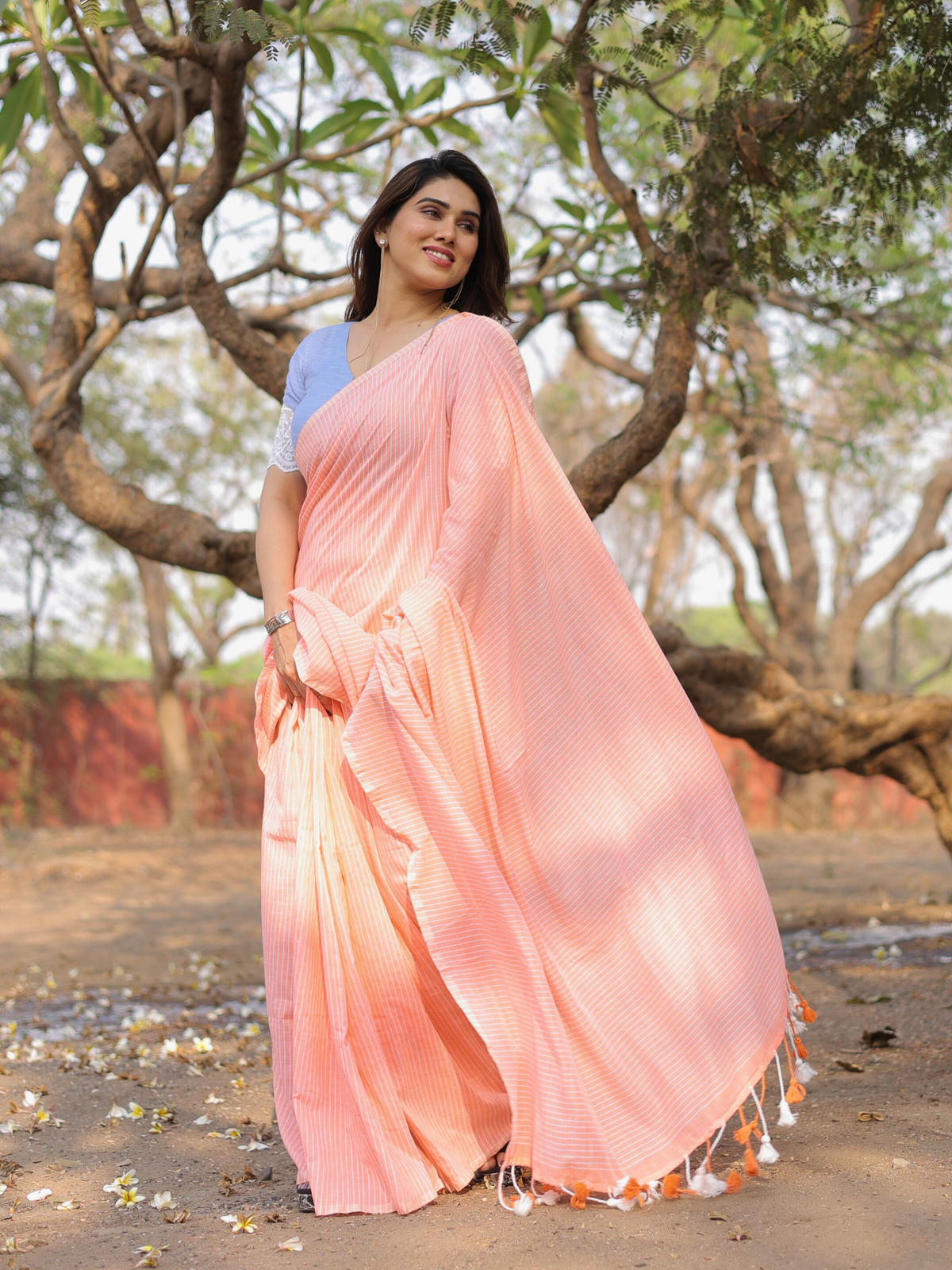 Vanya cotton saree with contrast blouse