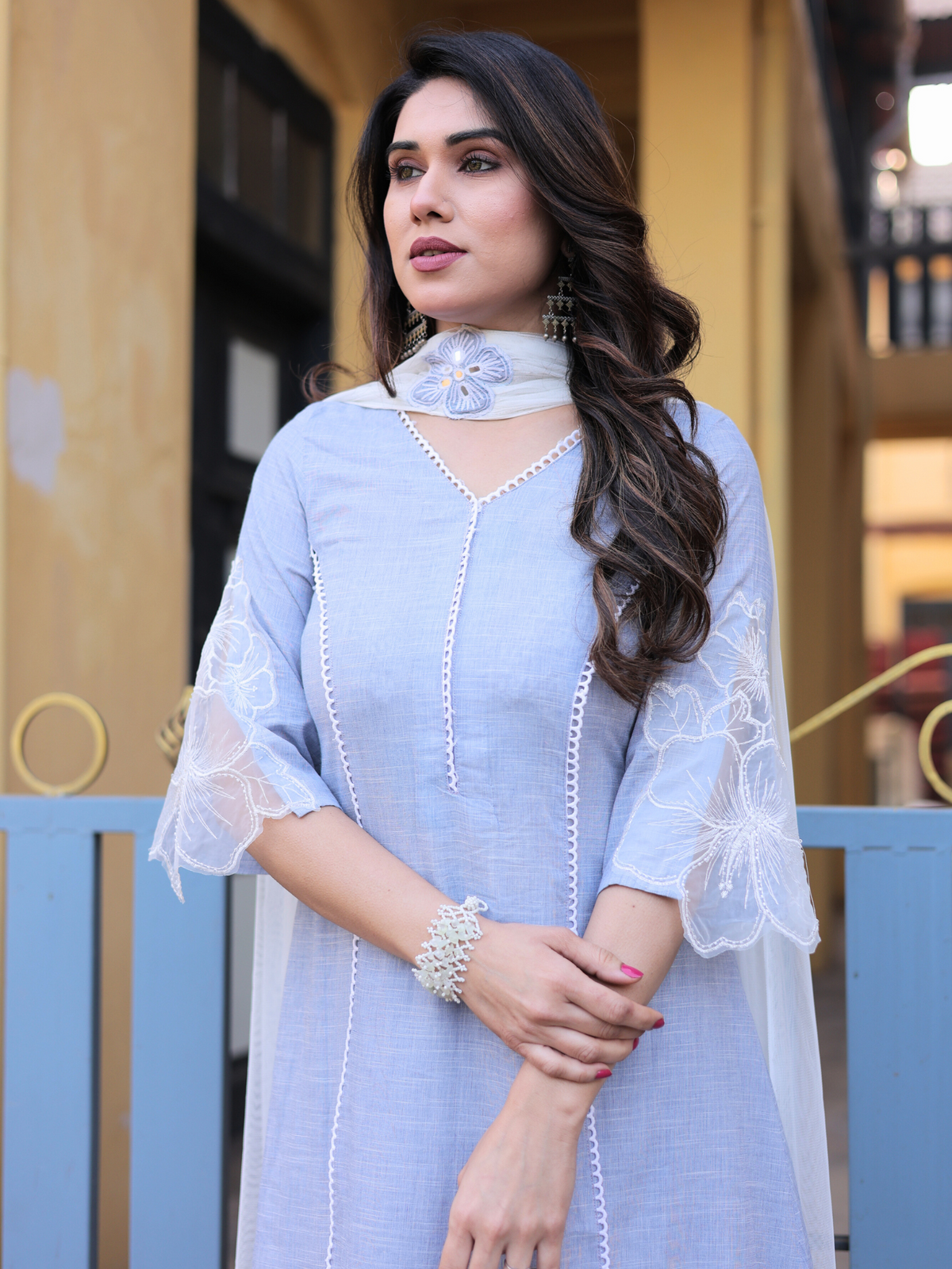 Sitara Chambray Suit Set