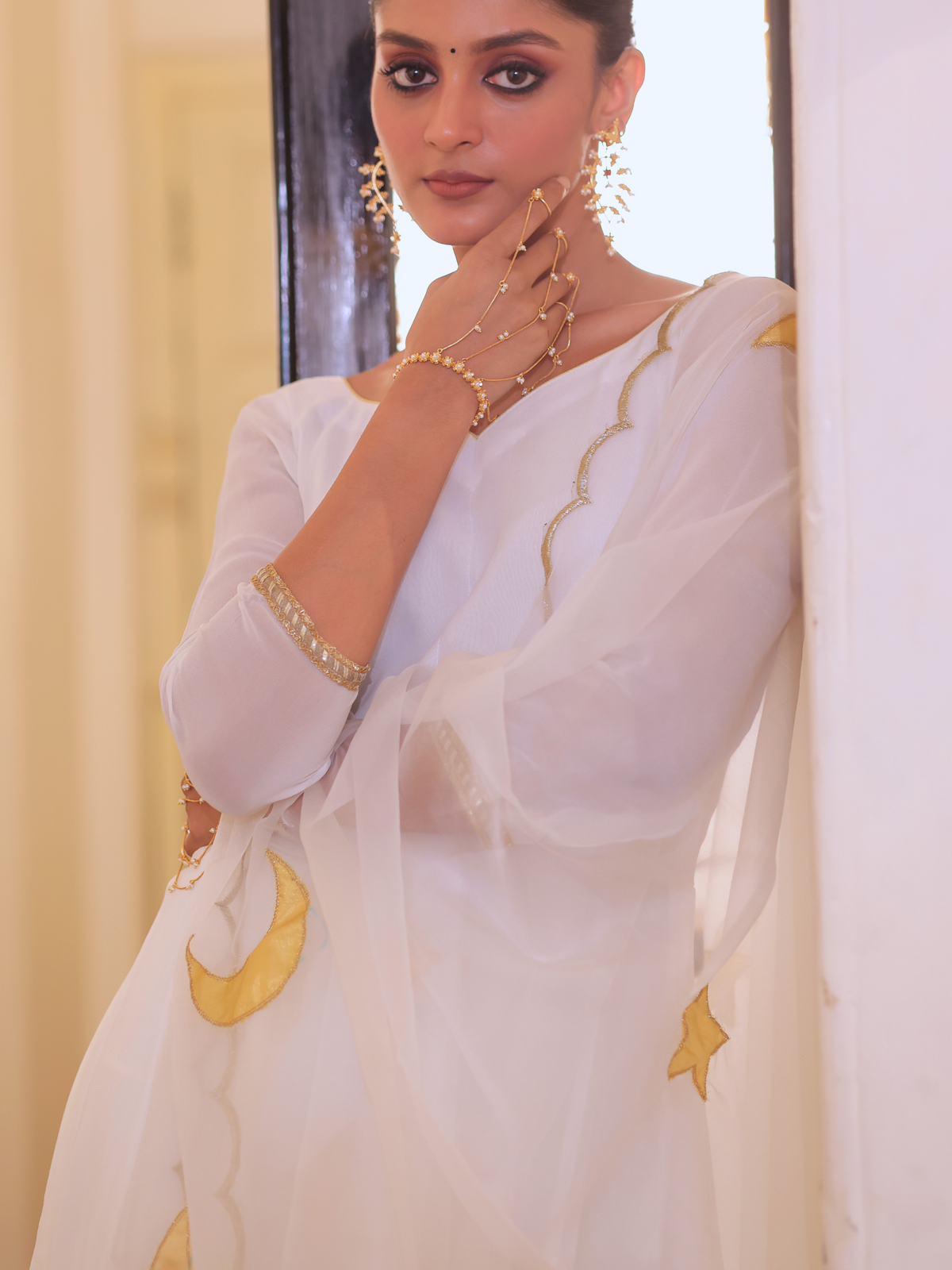 Chaand Sitara anarkali kurta and dupatta