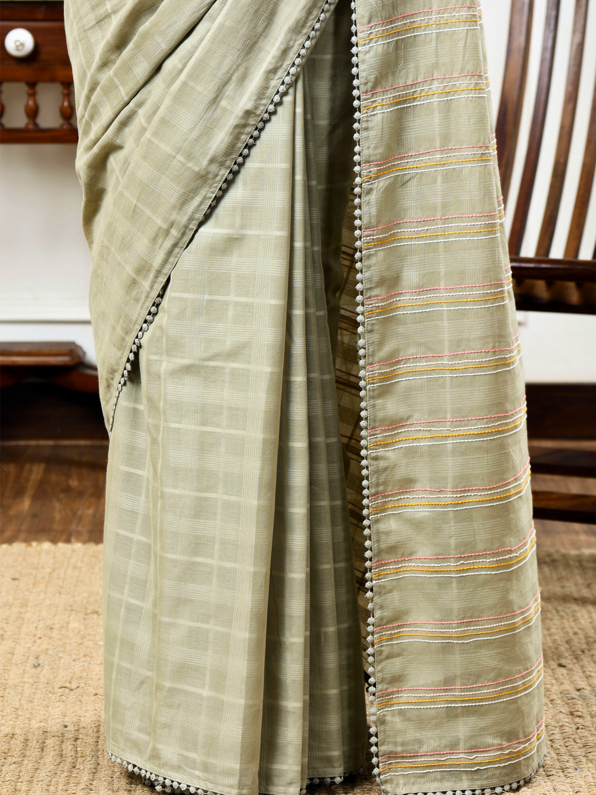 Sage Saga- cotton saree with blouse