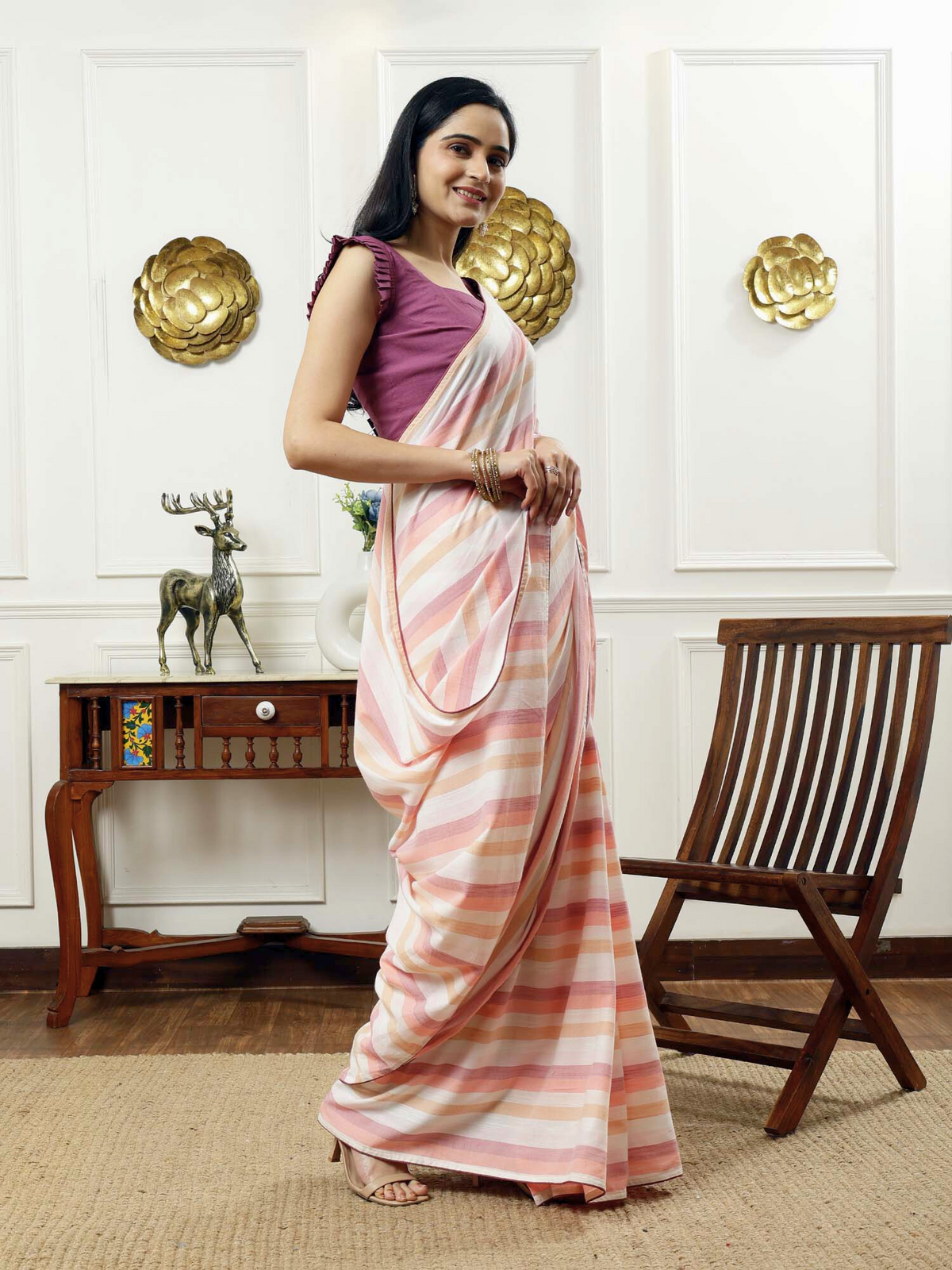 Vindhya cotton saree with blouse