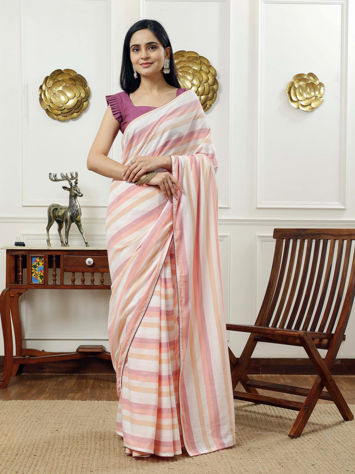 Vindhya cotton saree with blouse
