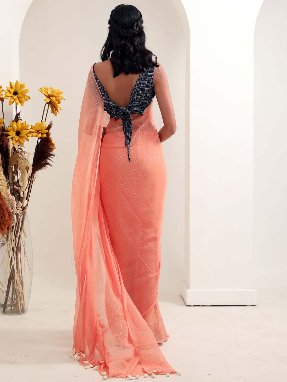 Clementine- Chiffon Saree with Blouse