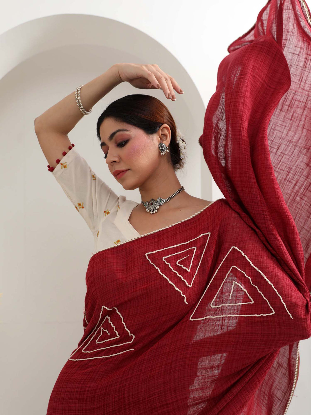 Rubaru- cotton Saree with Blouse