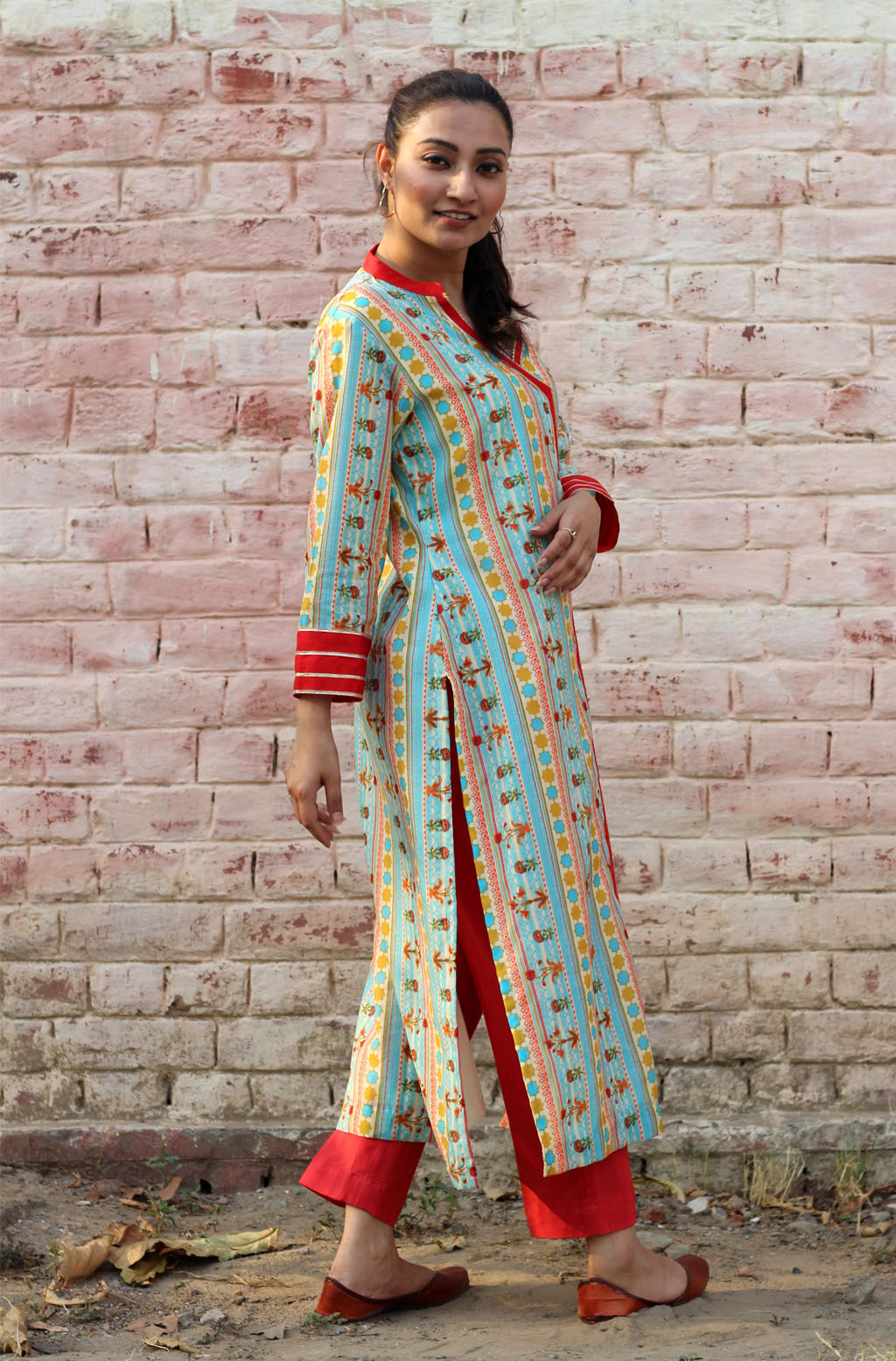 Guldavri Printed chandheri kurta