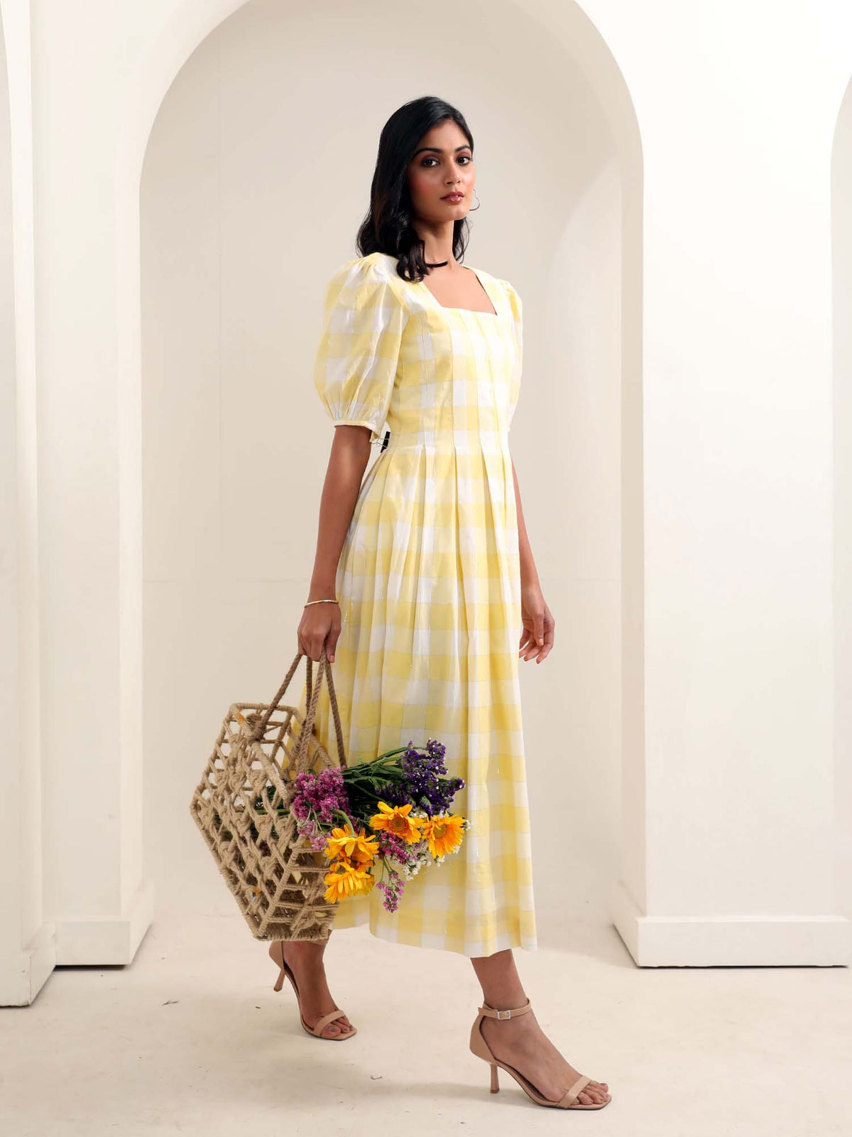 Bumble Bee- box pleated dress