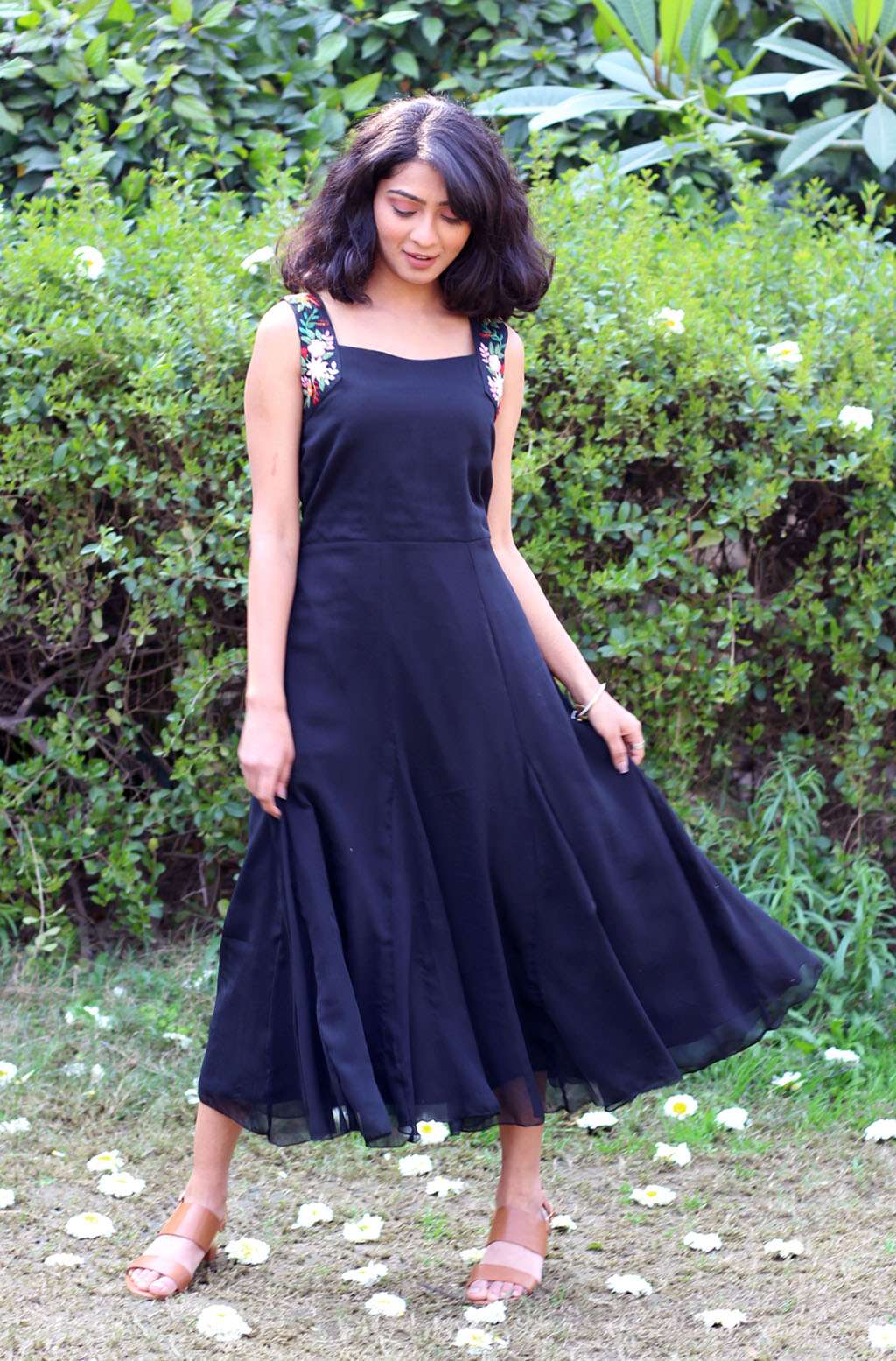 Raven Chiffon Black Dress