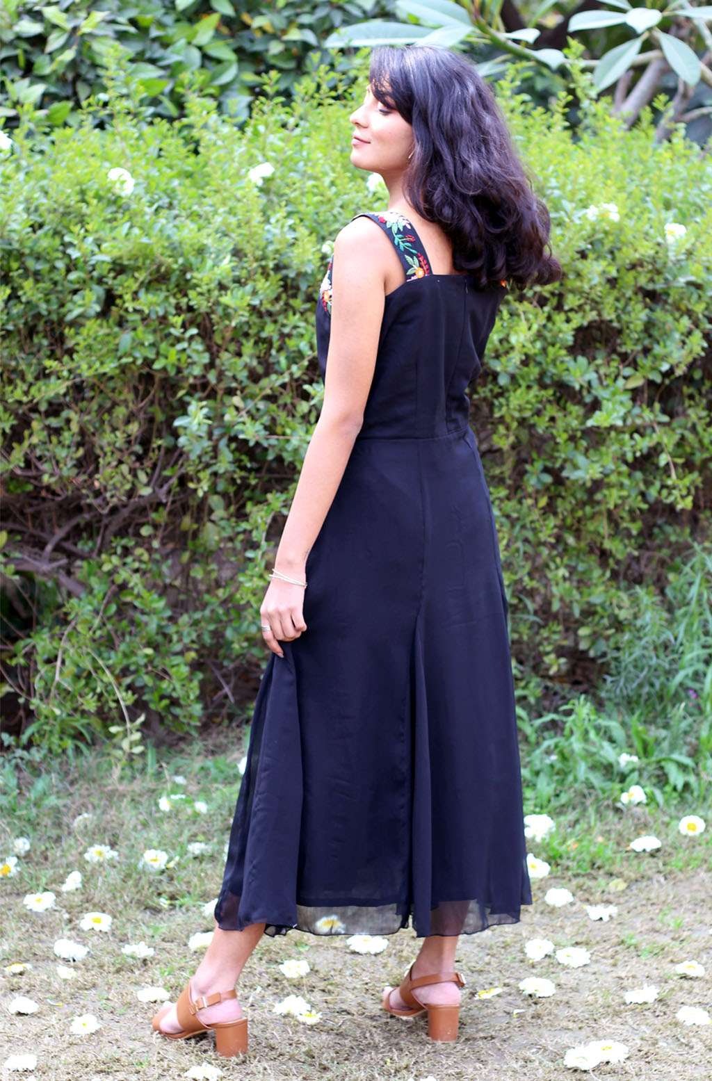 Raven Chiffon Black Dress