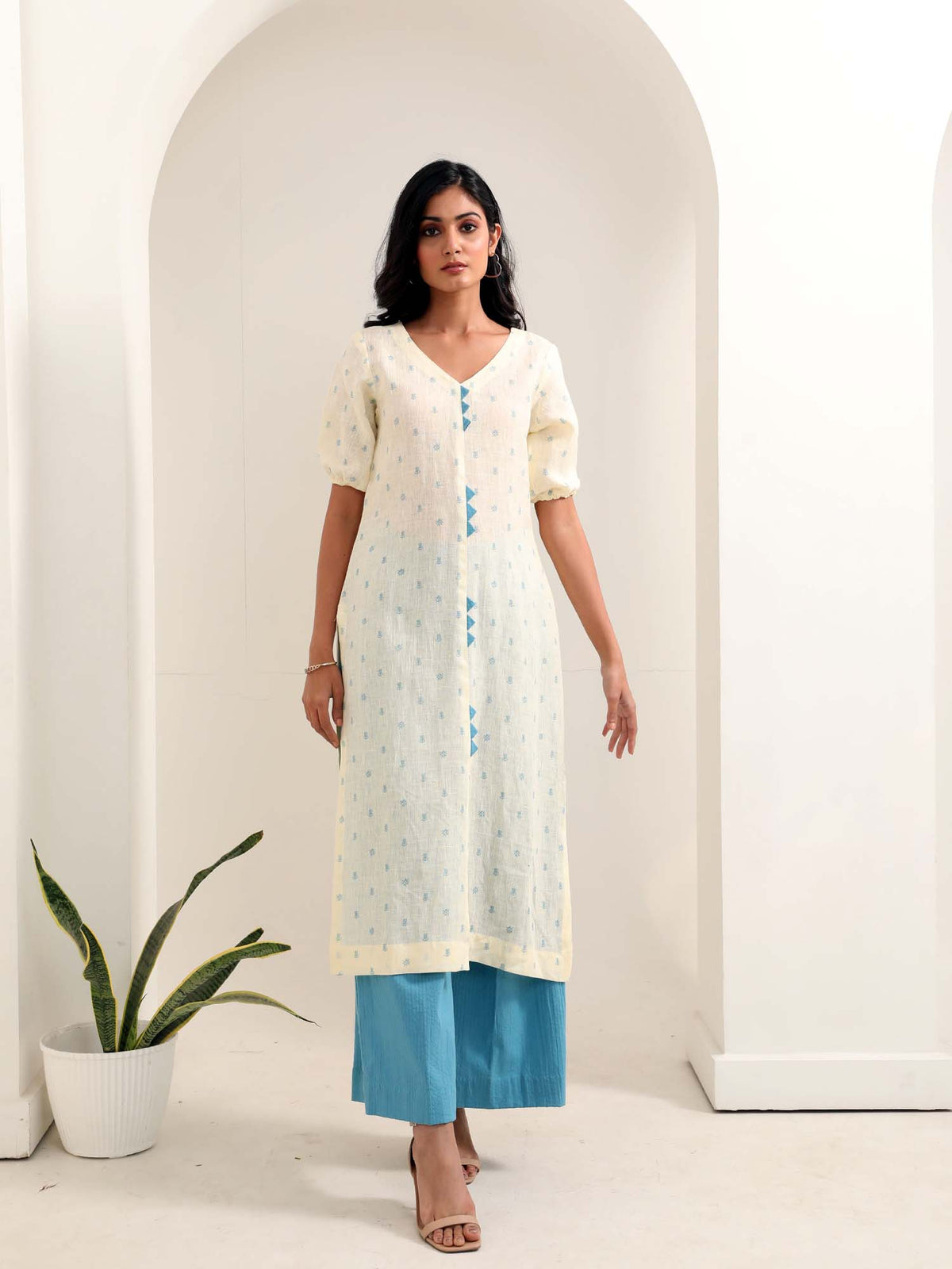 Dayflower Linen kurta pant set