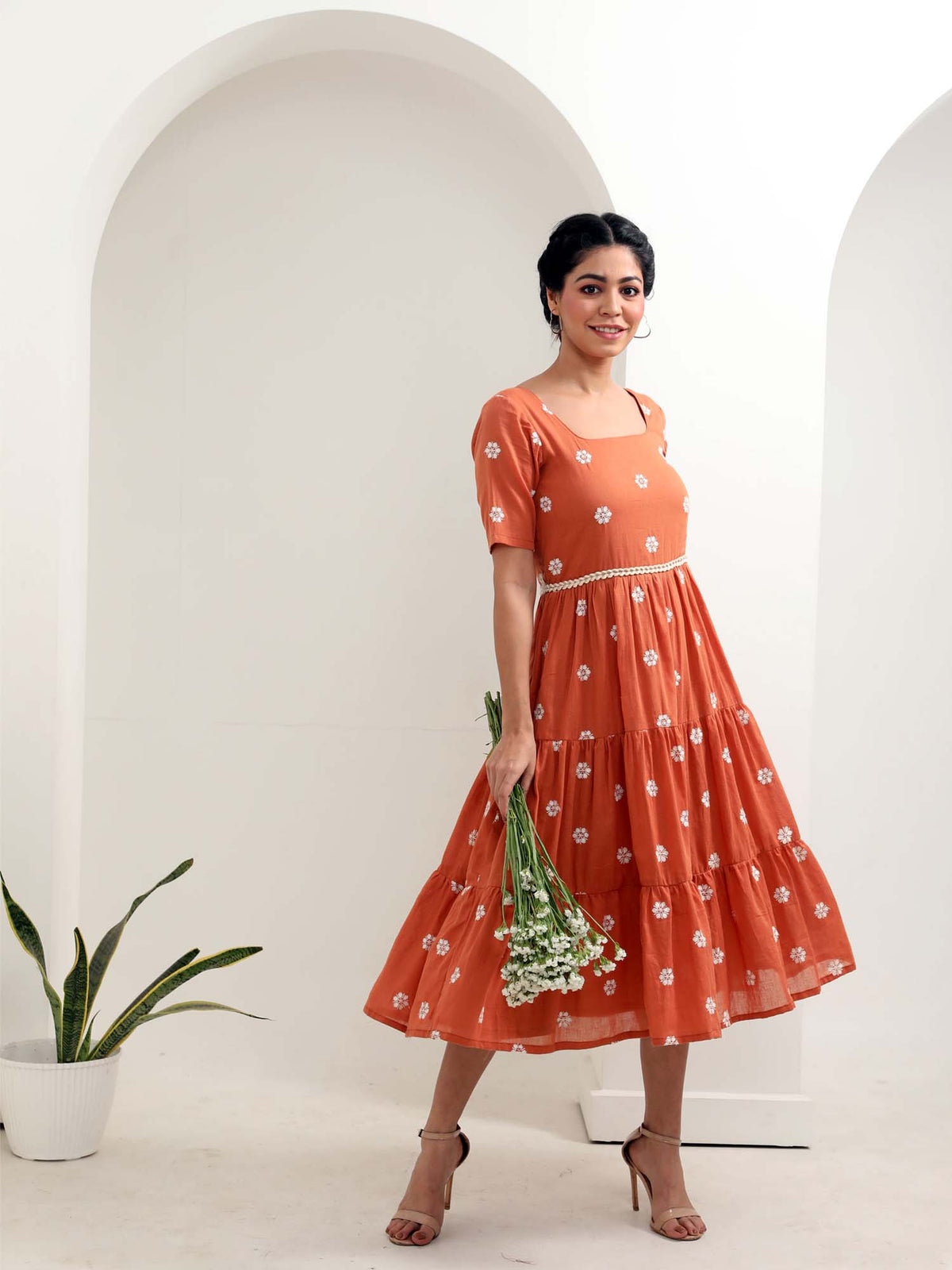 Burnt Orange cotton dress