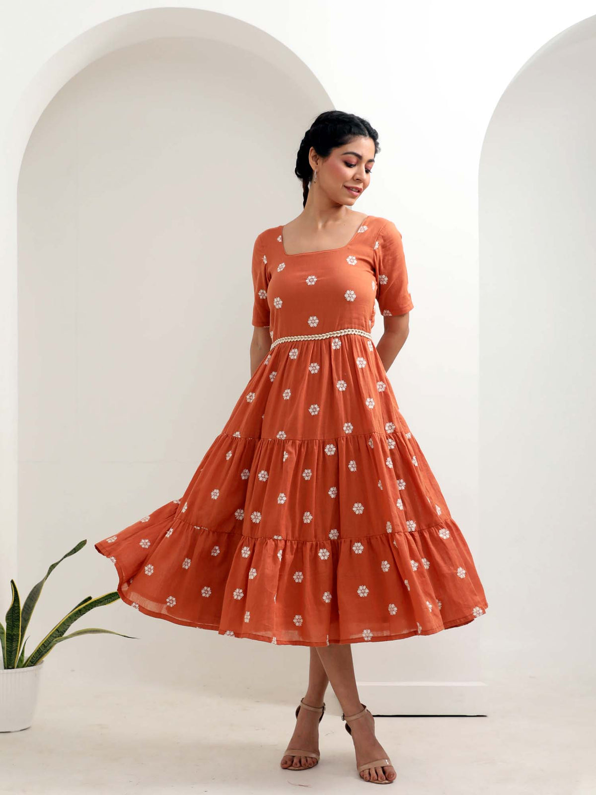 Burnt Orange cotton dress